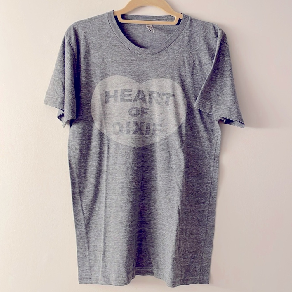 Heart of Dixie Gray American Apparel Tee Shirt Short Sleeve Sz Medium